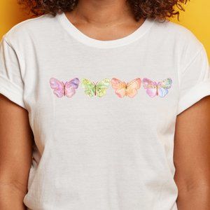 Butterfly HTV Iron on Ready to Press Transfer Sheet Applique-SHIRT NOT INCLUDED